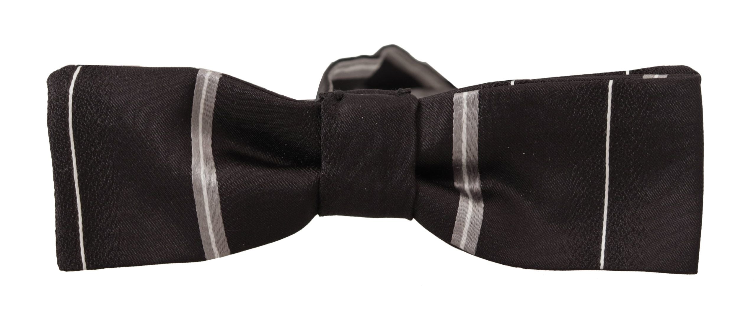 Dolce & Gabbana Elegant Silk Bow Tie in Black and Grey - ACCEXO