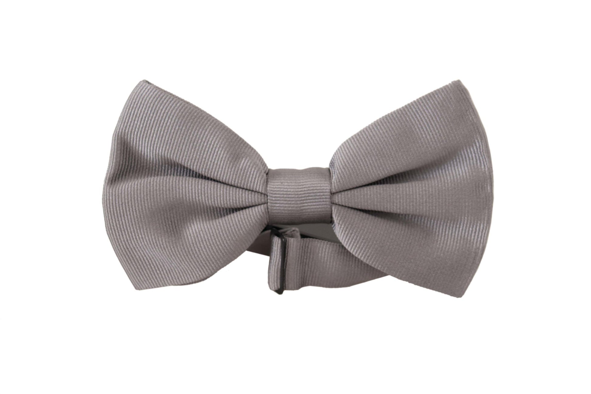Dolce & Gabbana Elegant Gray Silk Bow Tie - ACCEXO