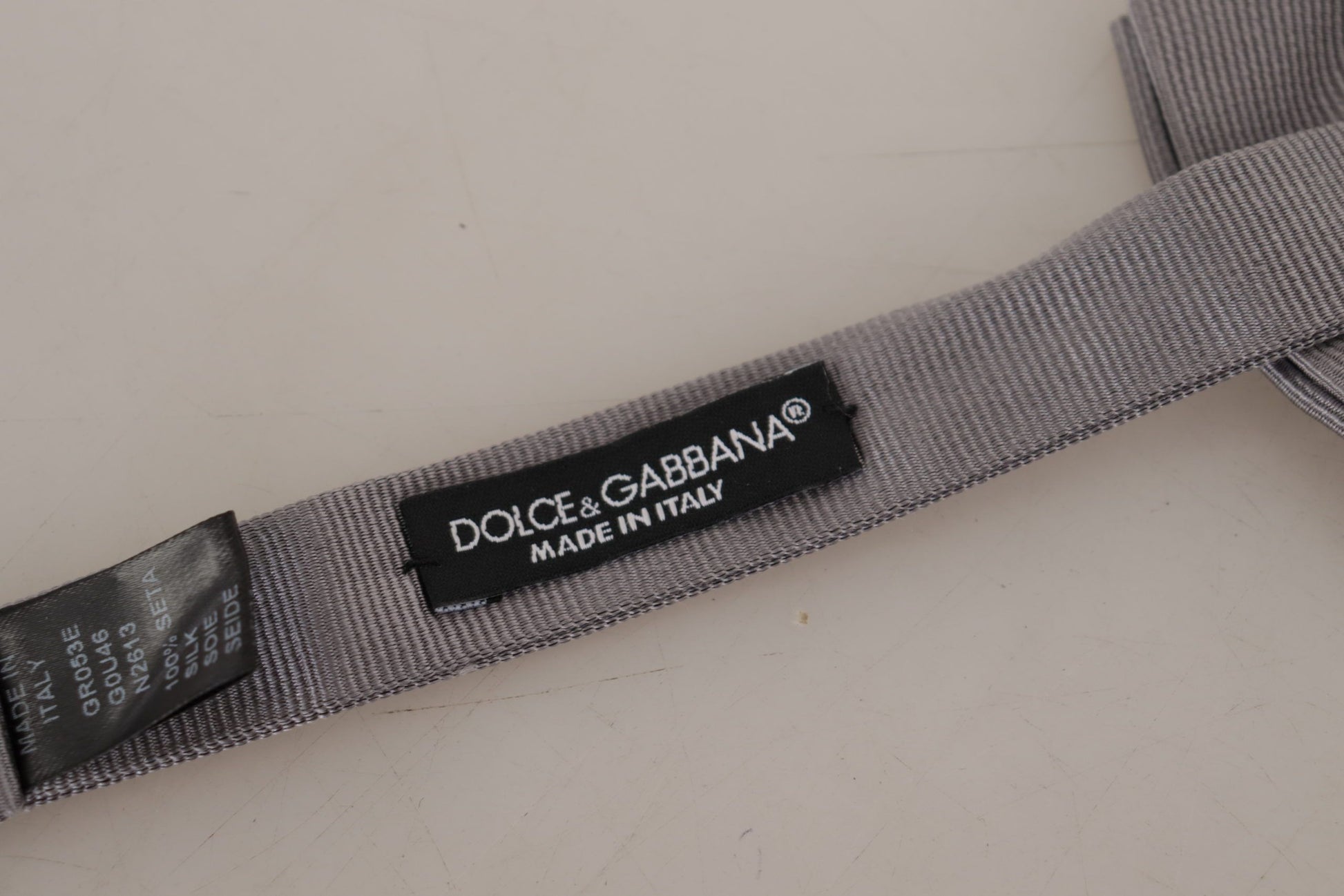 Dolce & Gabbana Elegant Gray Silk Bow Tie - ACCEXO