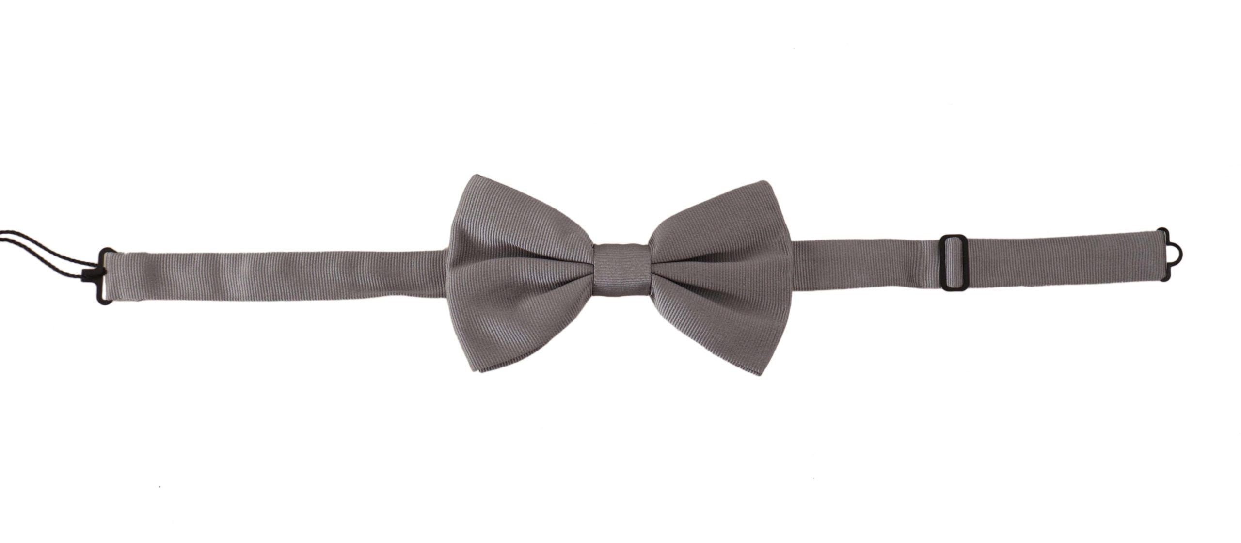 Dolce & Gabbana Elegant Gray Silk Bow Tie - ACCEXO