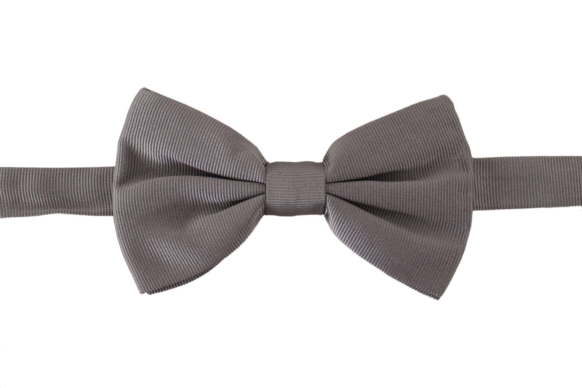 Dolce & Gabbana Elegant Gray Silk Bow Tie - ACCEXO