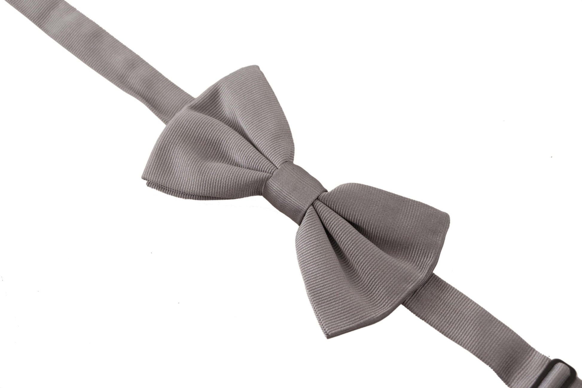 Dolce & Gabbana Elegant Gray Silk Bow Tie - ACCEXO