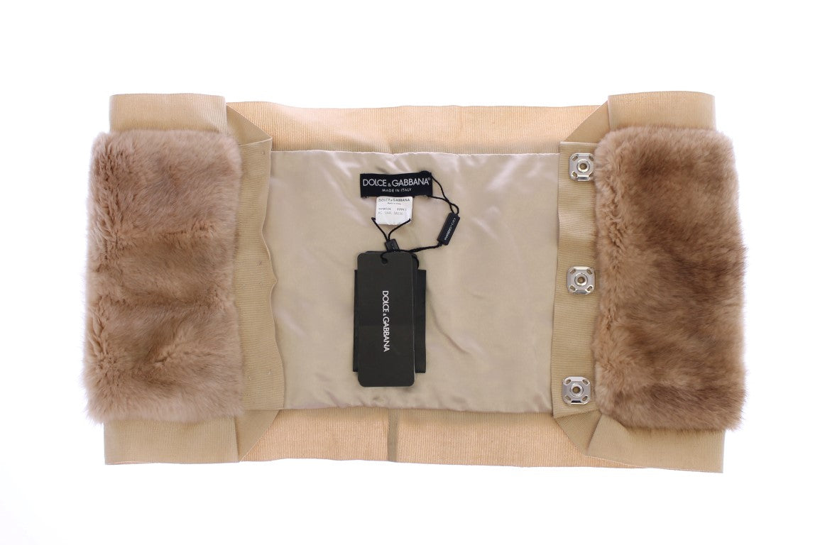 Dolce & Gabbana Exclusive Beige MINK Fur Scarf Wrap - ACCEXO