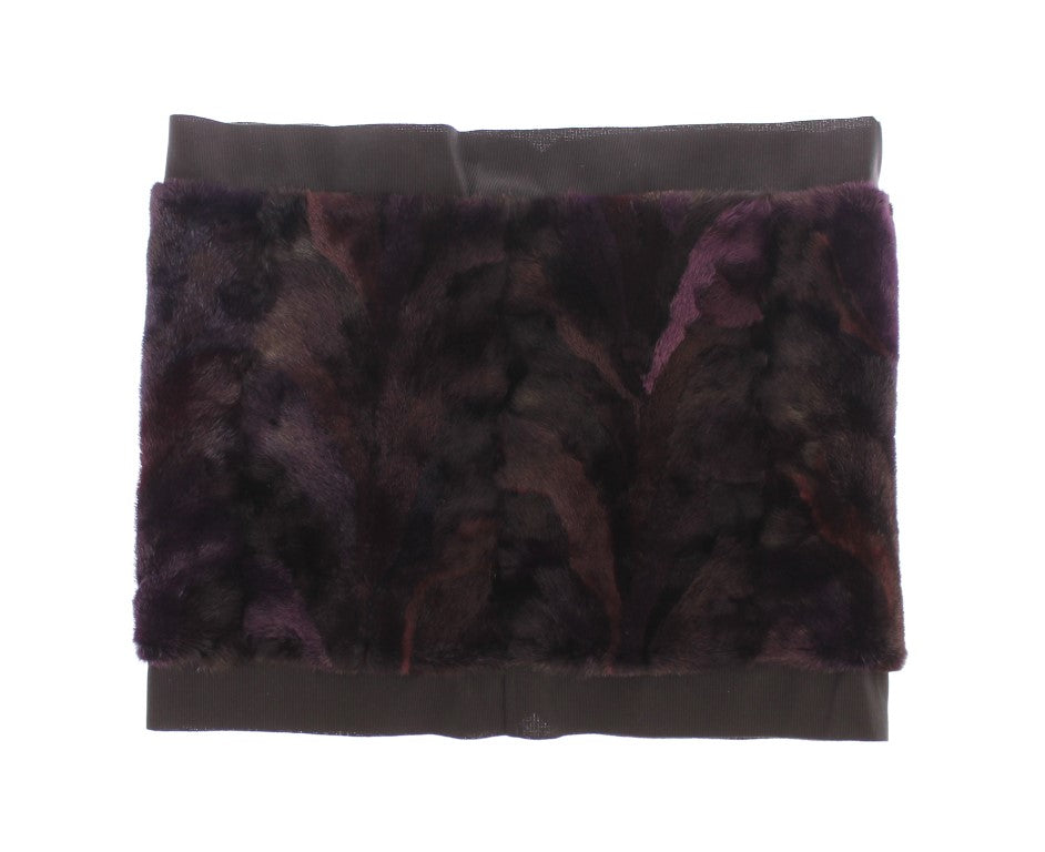 Dolce & Gabbana Exquisite Purple MINK Fur Scarf Wrap - ACCEXO