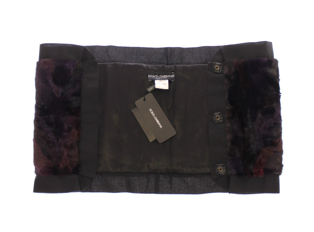 Dolce & Gabbana Exquisite Purple MINK Fur Scarf Wrap - ACCEXO