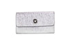 Versace Small Metallic Silver Lamb Leather Medusa Clutch Crossbody Wallet Bag