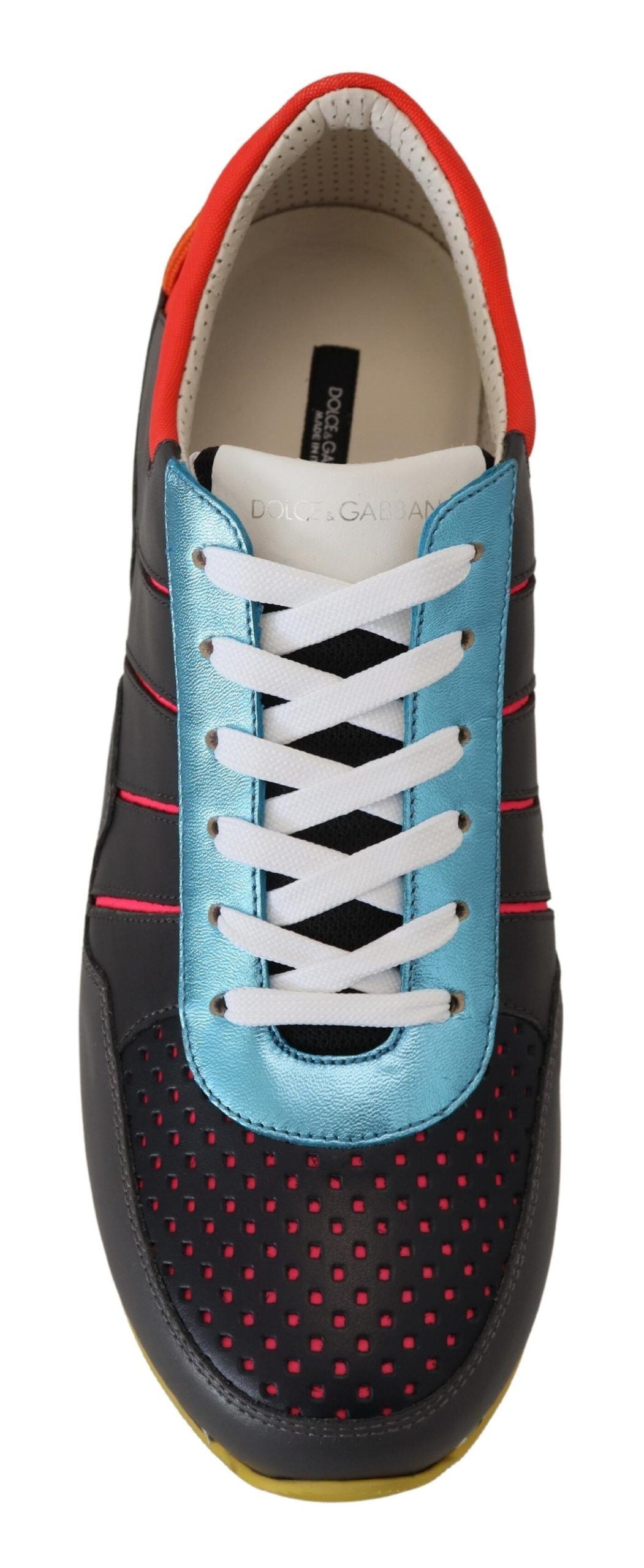 Dolce & Gabbana Multicolor Leather-Blend Low Top Sneakers - ACCEXO