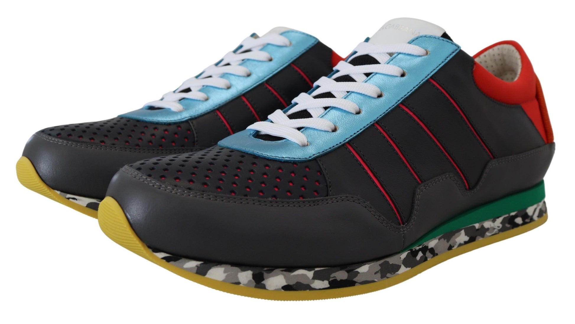 Dolce & Gabbana Multicolor Leather-Blend Low Top Sneakers - ACCEXO