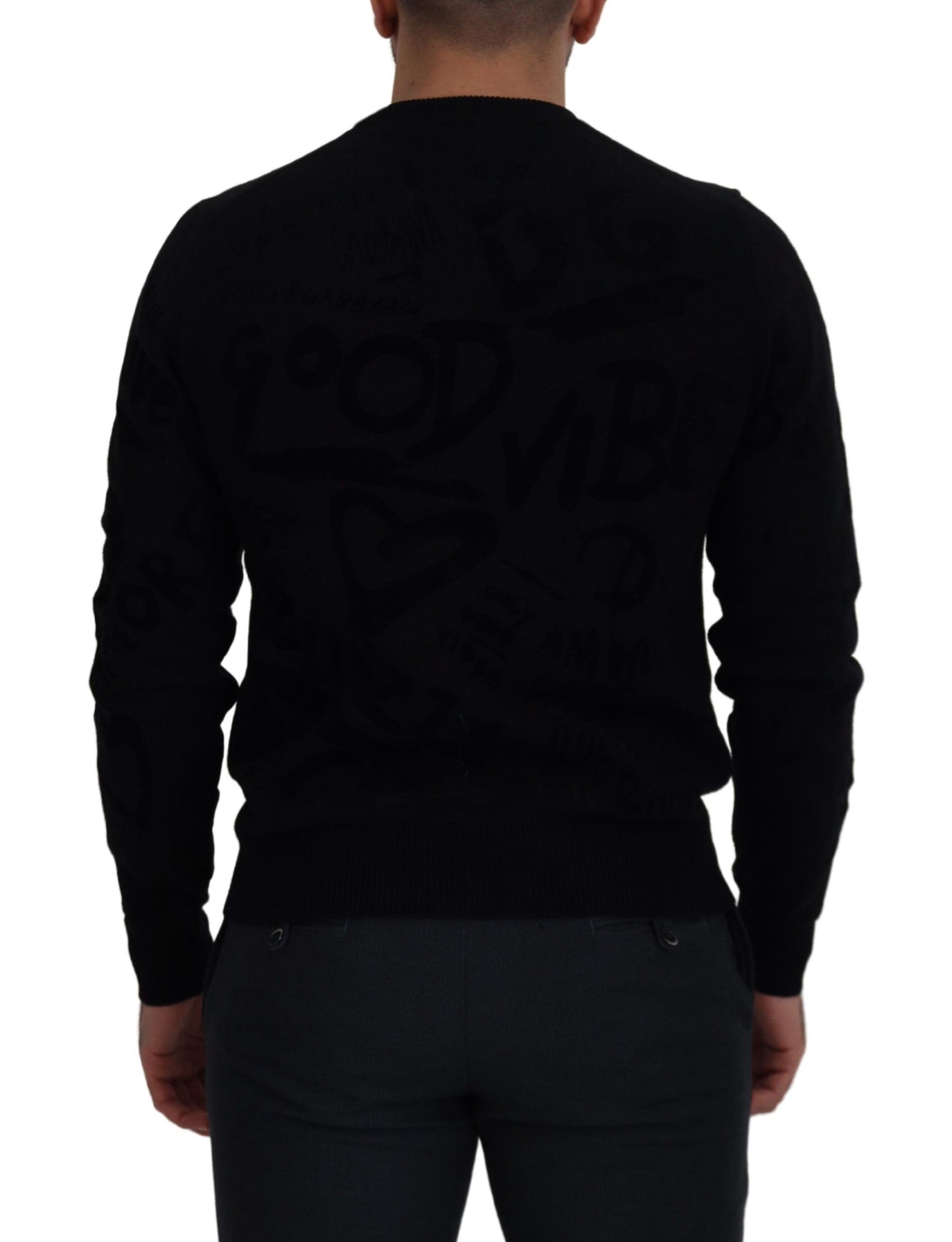 Dolce & Gabbana Elegant Black Logo Wool Sweater - ACCEXO