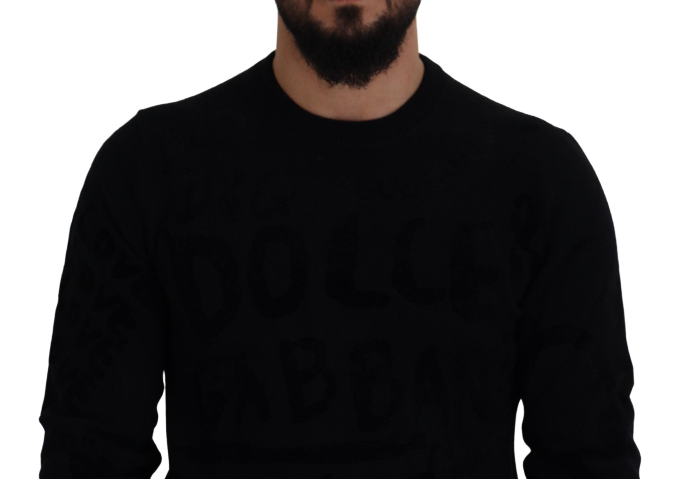 Dolce & Gabbana Elegant Black Logo Wool Sweater - ACCEXO