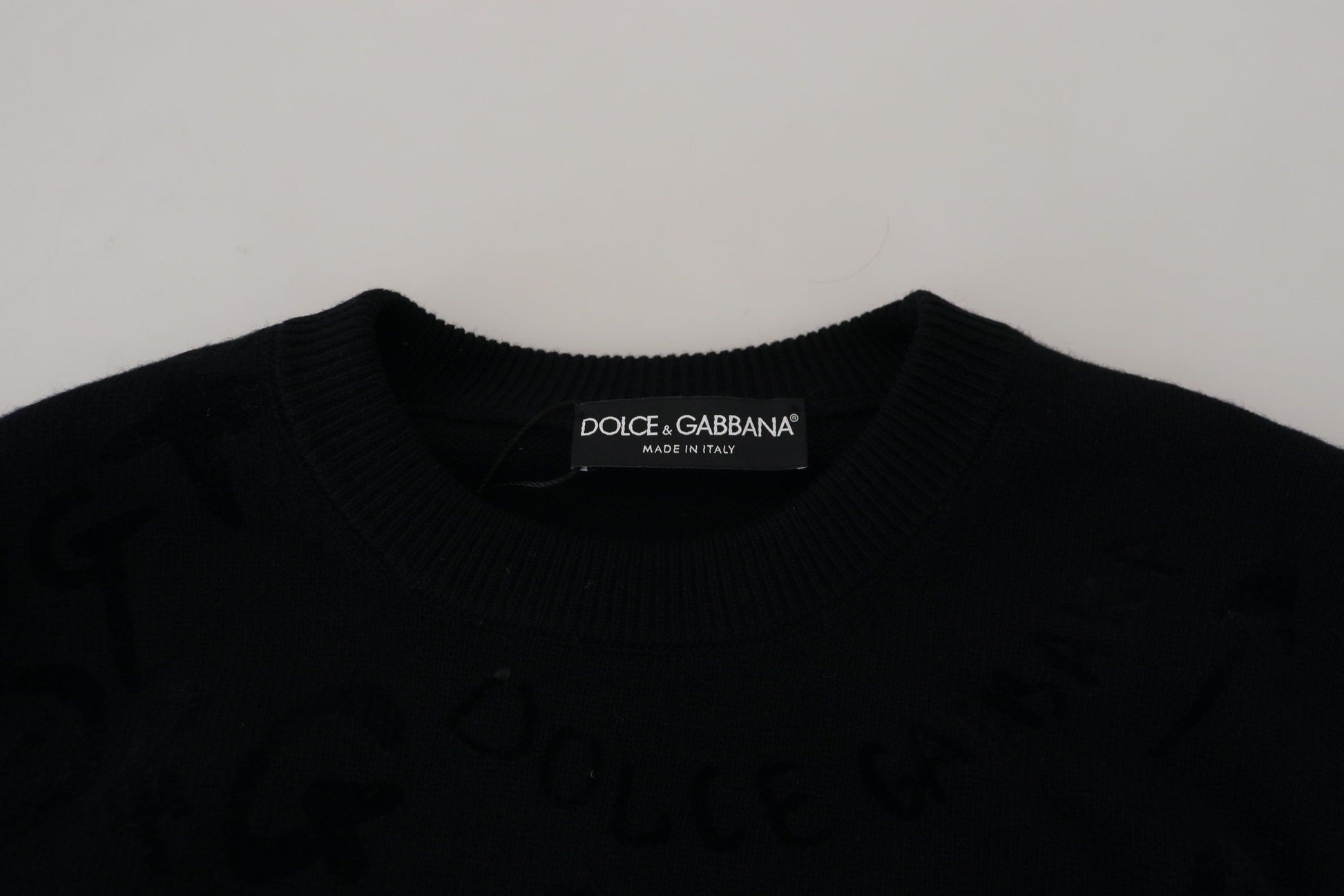 Dolce & Gabbana Elegant Black Logo Wool Sweater - ACCEXO