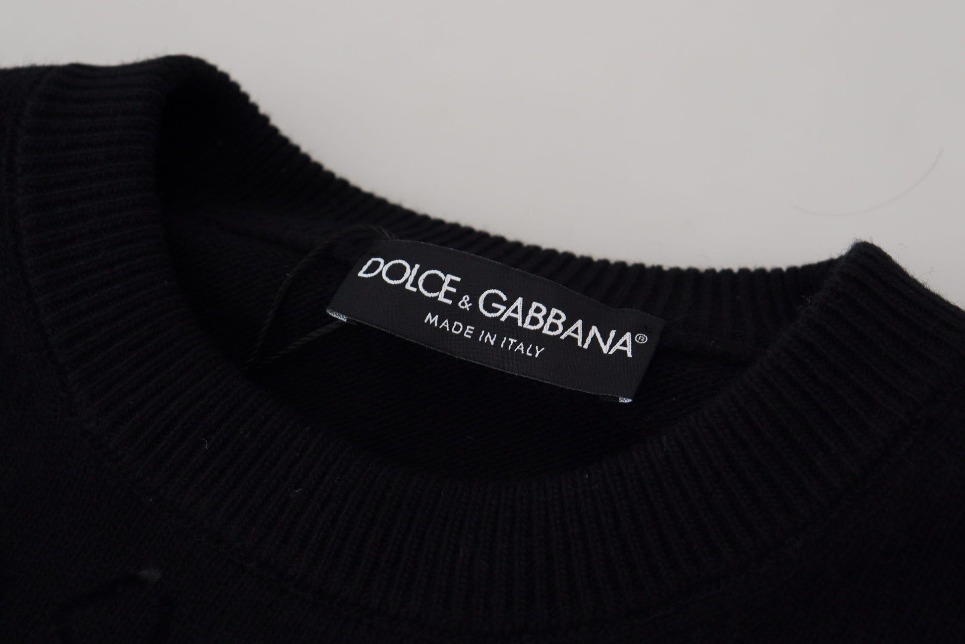 Dolce & Gabbana Elegant Black Logo Wool Sweater - ACCEXO