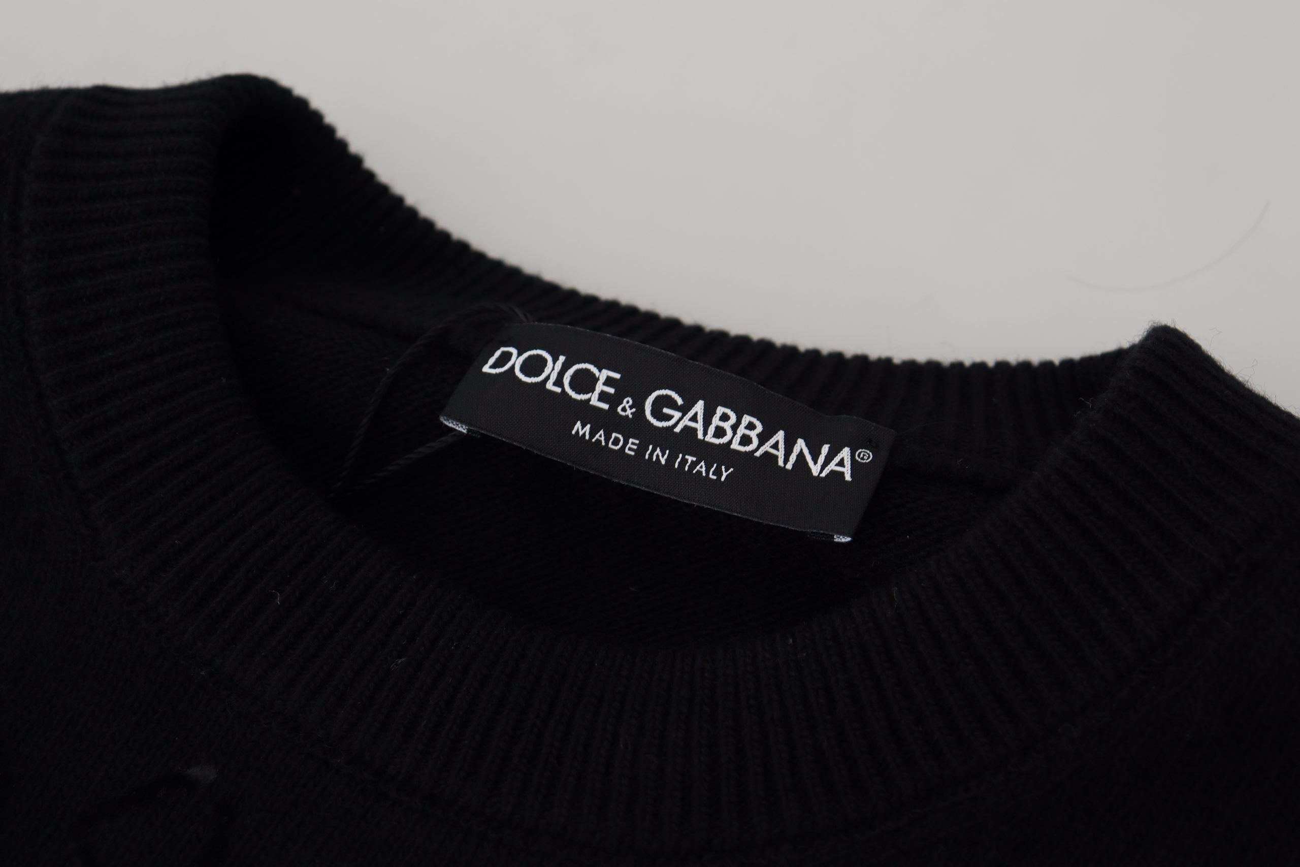 Dolce & Gabbana Elegant Black Logo Wool Sweater - ACCEXO