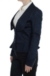 Elegant Blue Blazer Jacket with Designer Flair