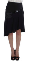 Elegant Two-Piece Skirt Suit in Black & Blue