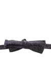 Gray Black Wool Bow Tie