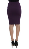 Elegant Purple Pencil Skirt