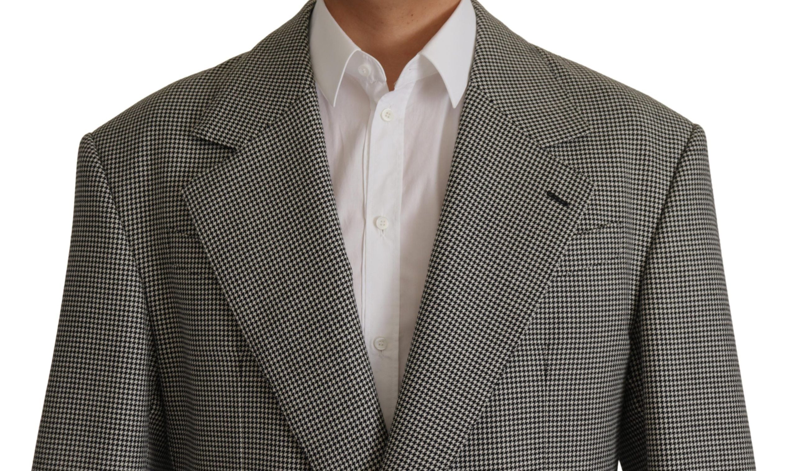 Dolce & Gabbana Elegant Gray Checkered Wool Blazer - ACCEXO