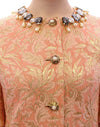 Pink Silk Brocade Crystal Jacket Coat