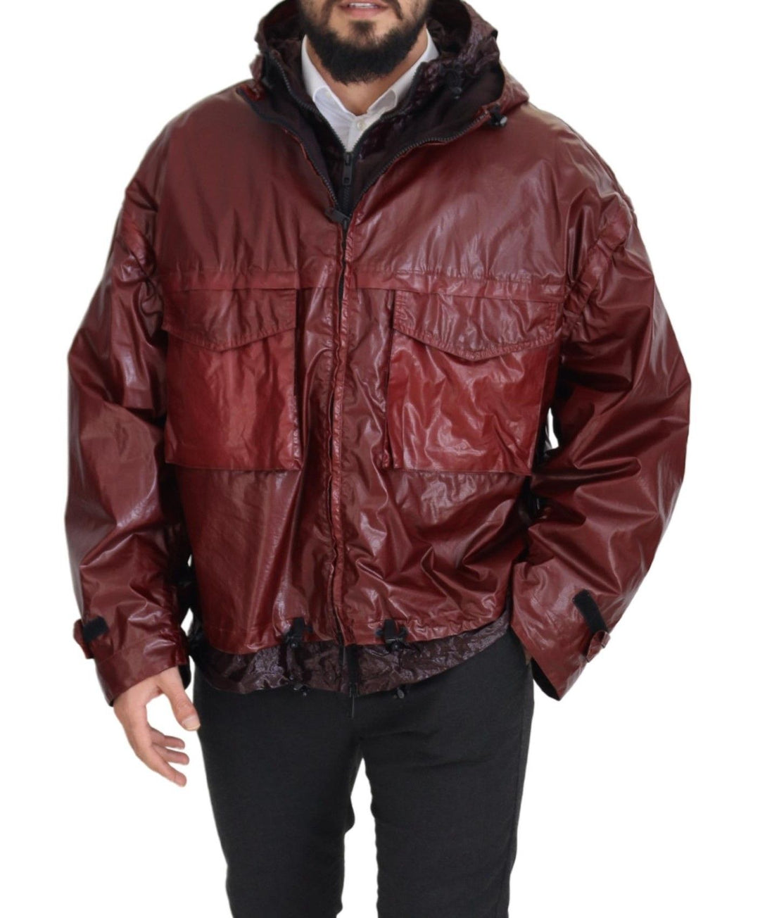 Dolce & Gabbana Elegant Bordeaux Full Zip Hooded Jacket