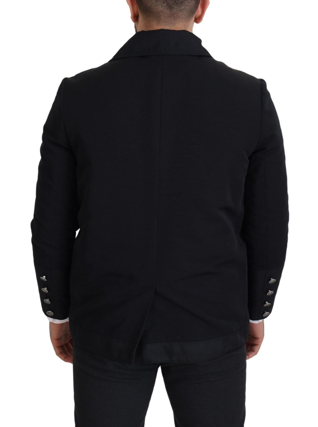 Dolce & Gabbana Elegant Full Zip Black Wool Blend Jacket