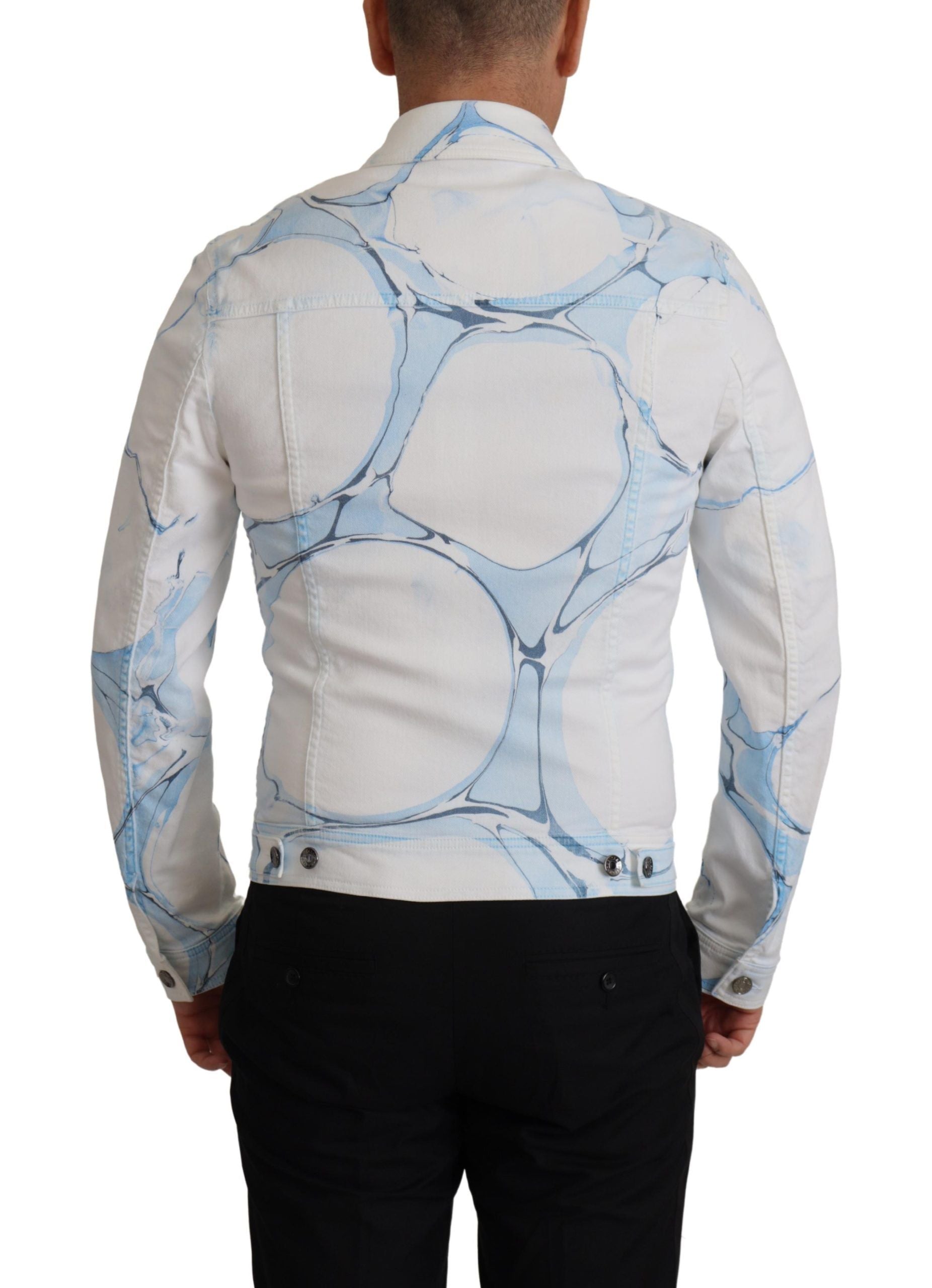 Dolce & Gabbana Multicolor Logo Embroidered Denim Jacket - ACCEXO