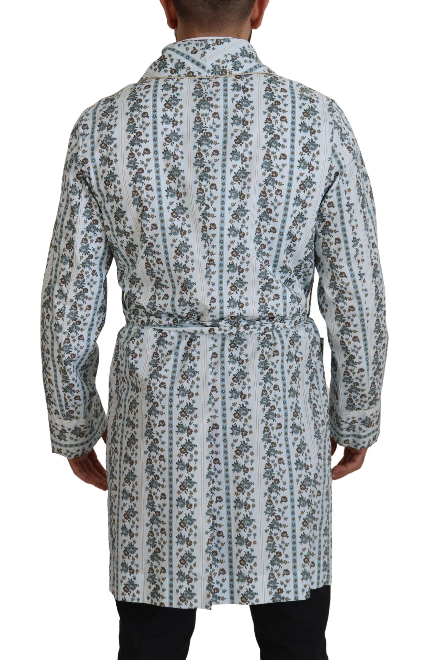 Dolce & Gabbana Elegant Floral Cotton Jacket Robe - ACCEXO