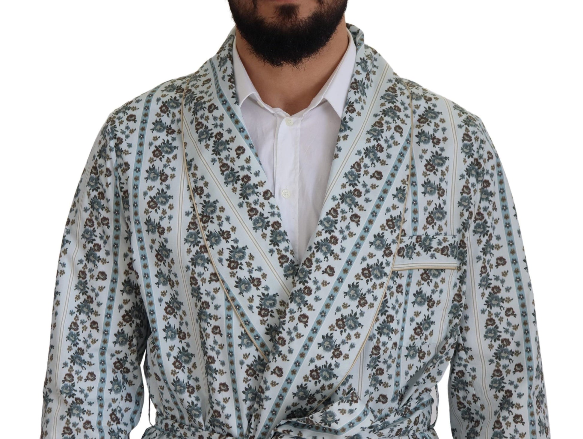 Dolce & Gabbana Elegant Floral Cotton Jacket Robe - ACCEXO