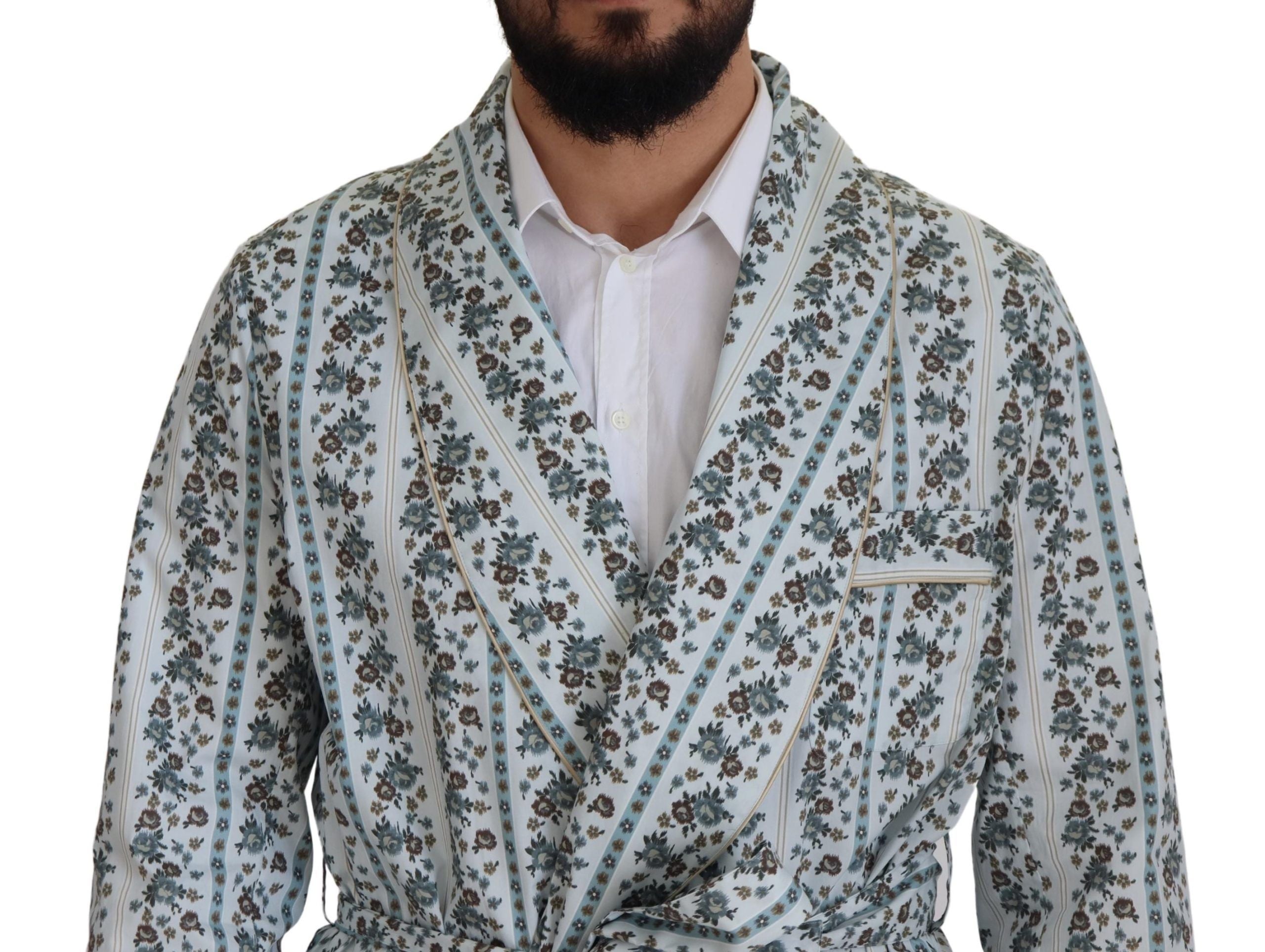 Dolce & Gabbana Elegant Floral Cotton Jacket Robe - ACCEXO