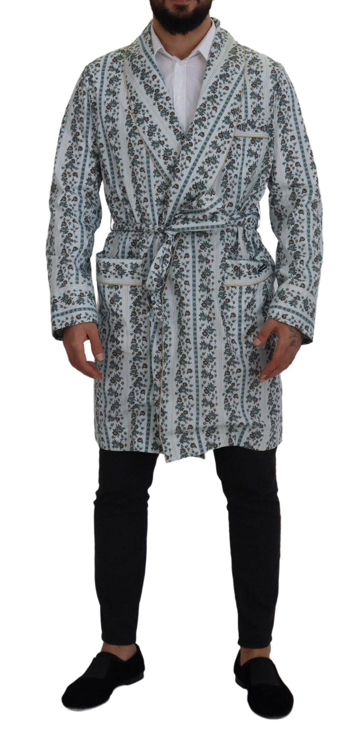 Dolce & Gabbana Elegant Floral Cotton Jacket Robe - ACCEXO