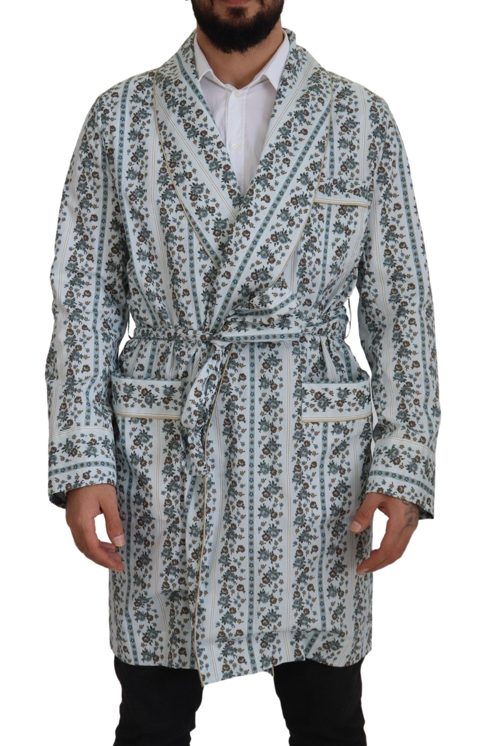 Dolce & Gabbana Elegant Floral Cotton Jacket Robe - ACCEXO