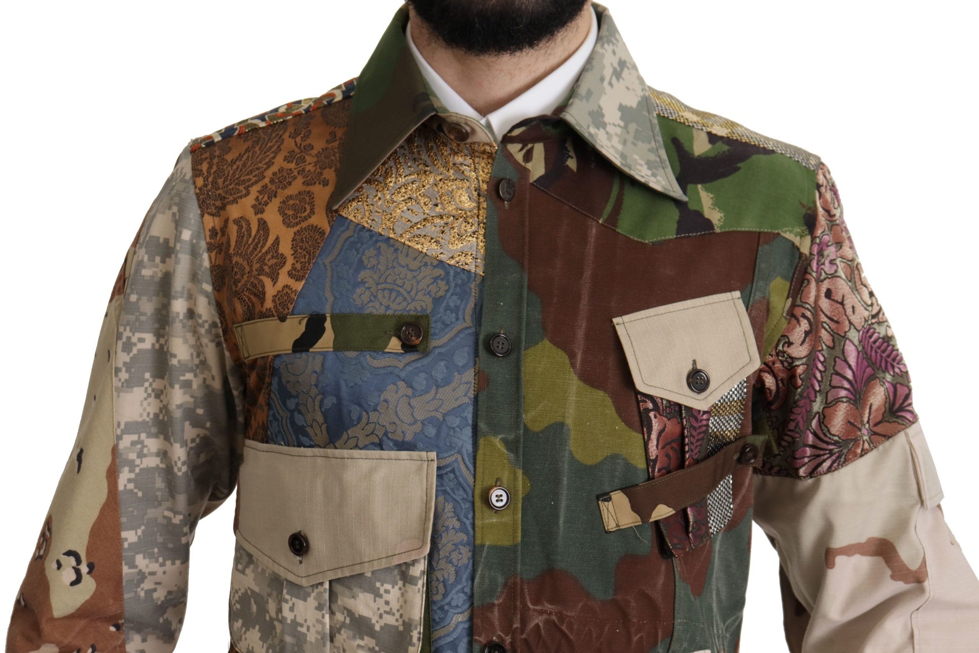 Dolce & Gabbana Patchwork Camouflage Casual Shirt - ACCEXO