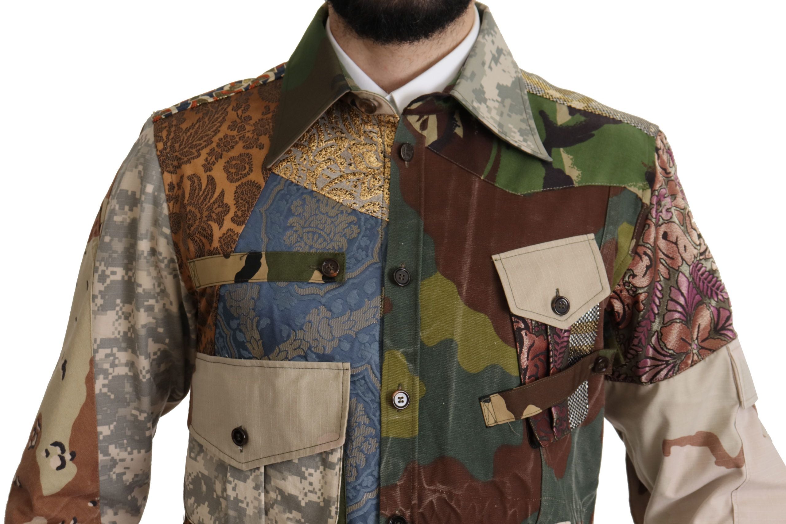 Dolce & Gabbana Patchwork Camouflage Casual Shirt - ACCEXO
