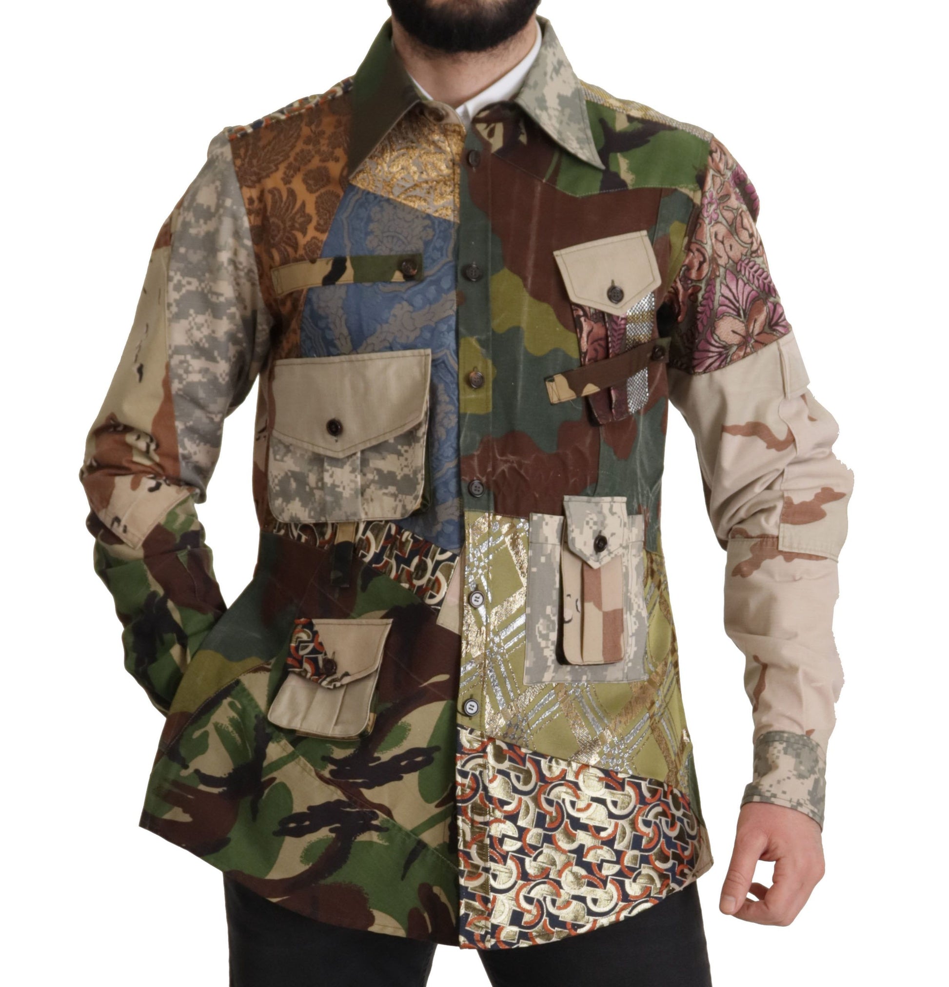 Dolce & Gabbana Patchwork Camouflage Casual Shirt - ACCEXO