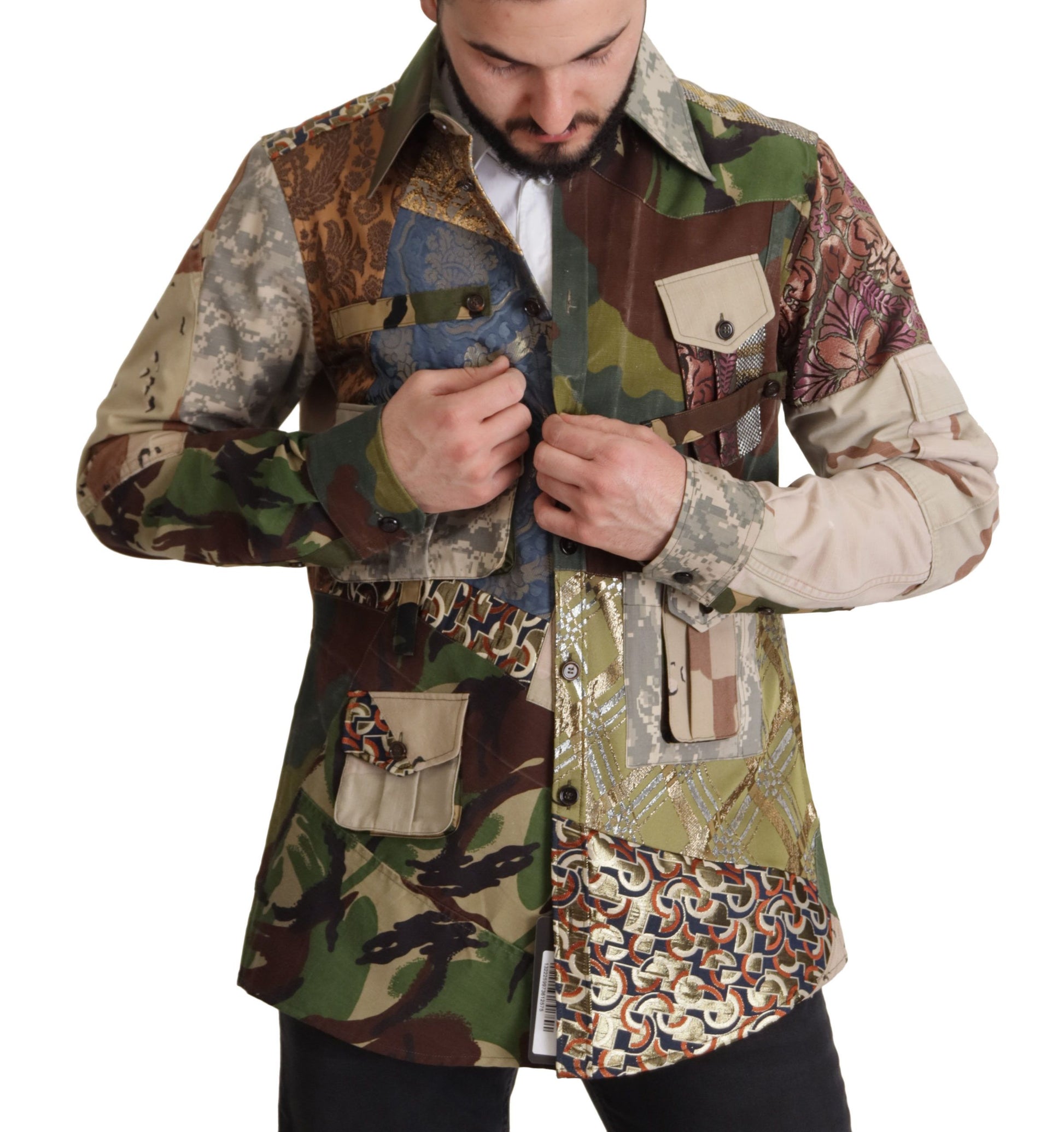 Dolce & Gabbana Patchwork Camouflage Casual Shirt - ACCEXO