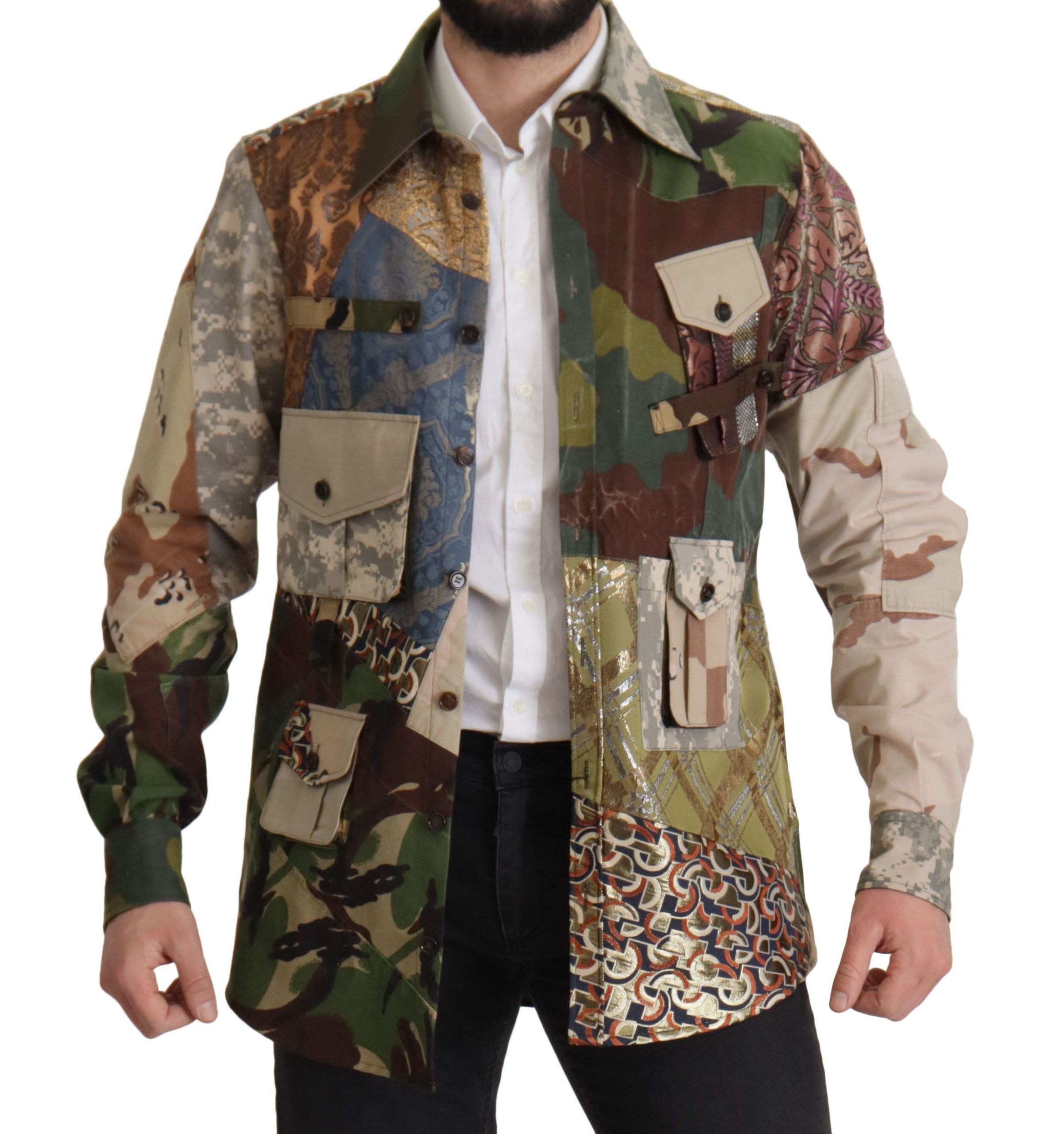 Dolce & Gabbana Patchwork Camouflage Casual Shirt - ACCEXO
