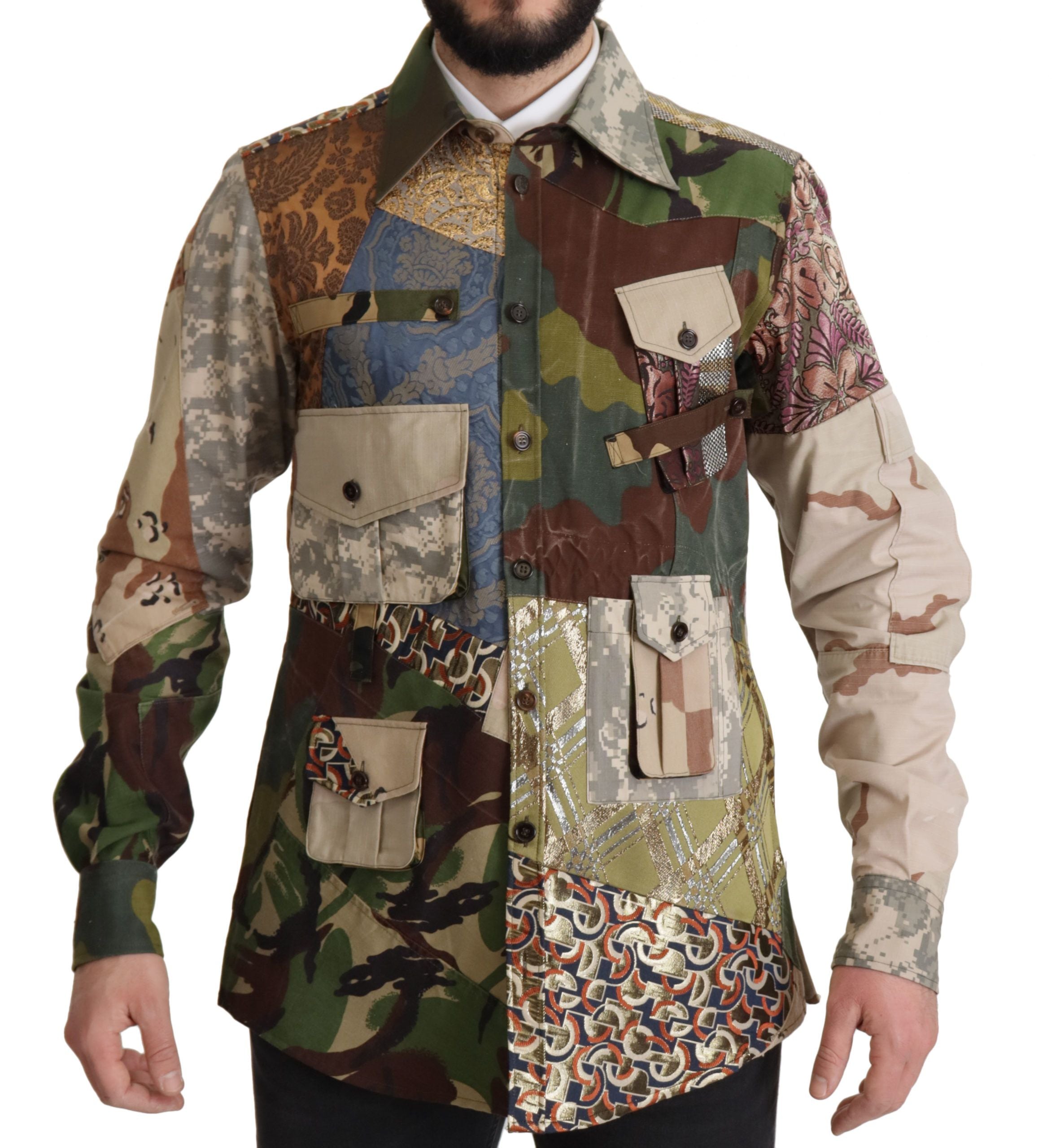 Dolce & Gabbana Patchwork Camouflage Casual Shirt - ACCEXO