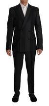 Dolce & Gabbana Elegant Black Striped Slim Fit Two-Piece Suit