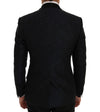 Dolce & Gabbana Elegant Blue & Black Slim Fit Suit Ensemble