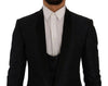 Dolce & Gabbana Elegant Blue & Black Slim Fit Suit Ensemble