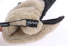 Elegant Studded Gray Wool Shearling Gloves