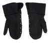 Dolce & Gabbana Elegant Studded Gray Wool Gloves