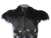 Dolce & Gabbana Black Fox Fur Chic Shoulder Wrap - ACCEXO