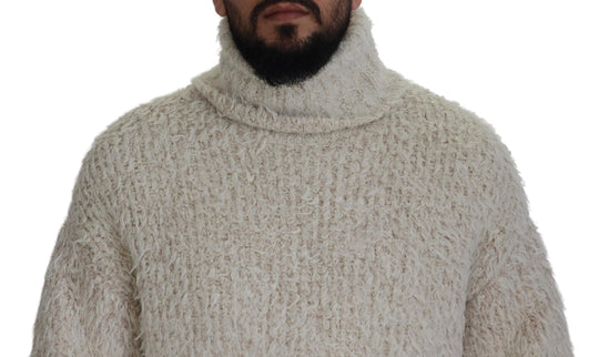 Dolce & Gabbana Elegant Cream Turtleneck Wool Blend Sweater