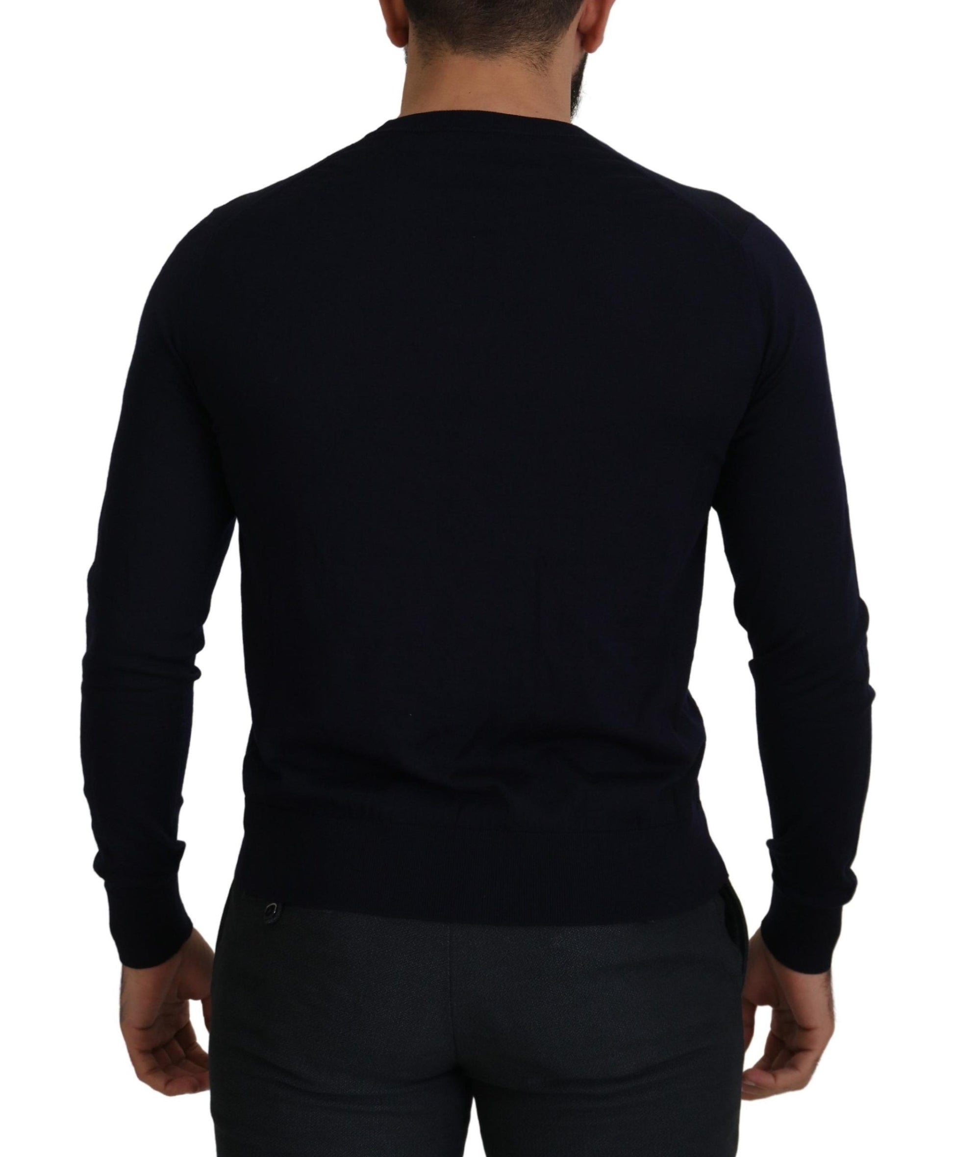 Dolce & Gabbana Elegant Virgin Wool Cardigan Sweater in Blue - ACCEXO