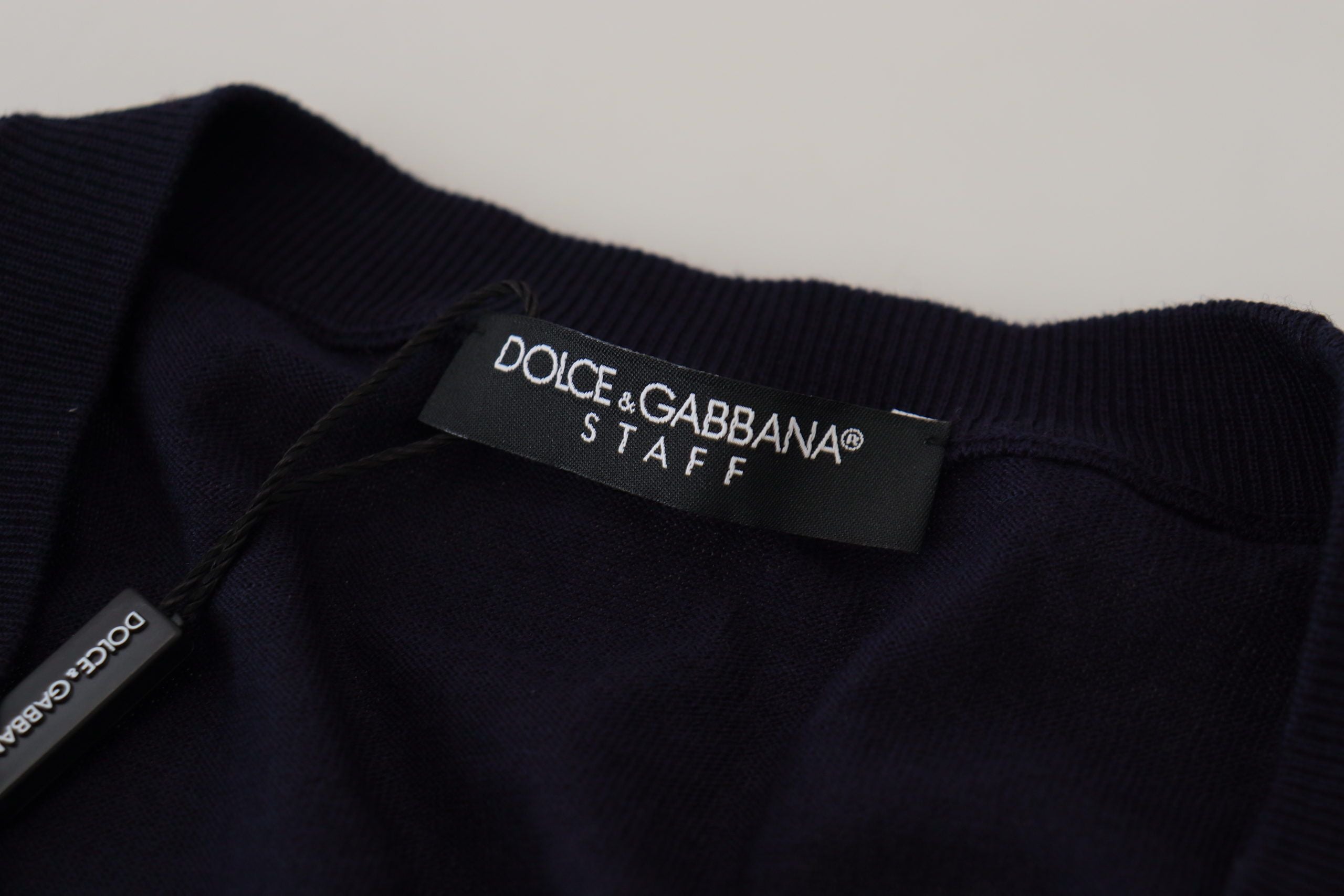 Dolce & Gabbana Elegant Virgin Wool Cardigan Sweater in Blue - ACCEXO
