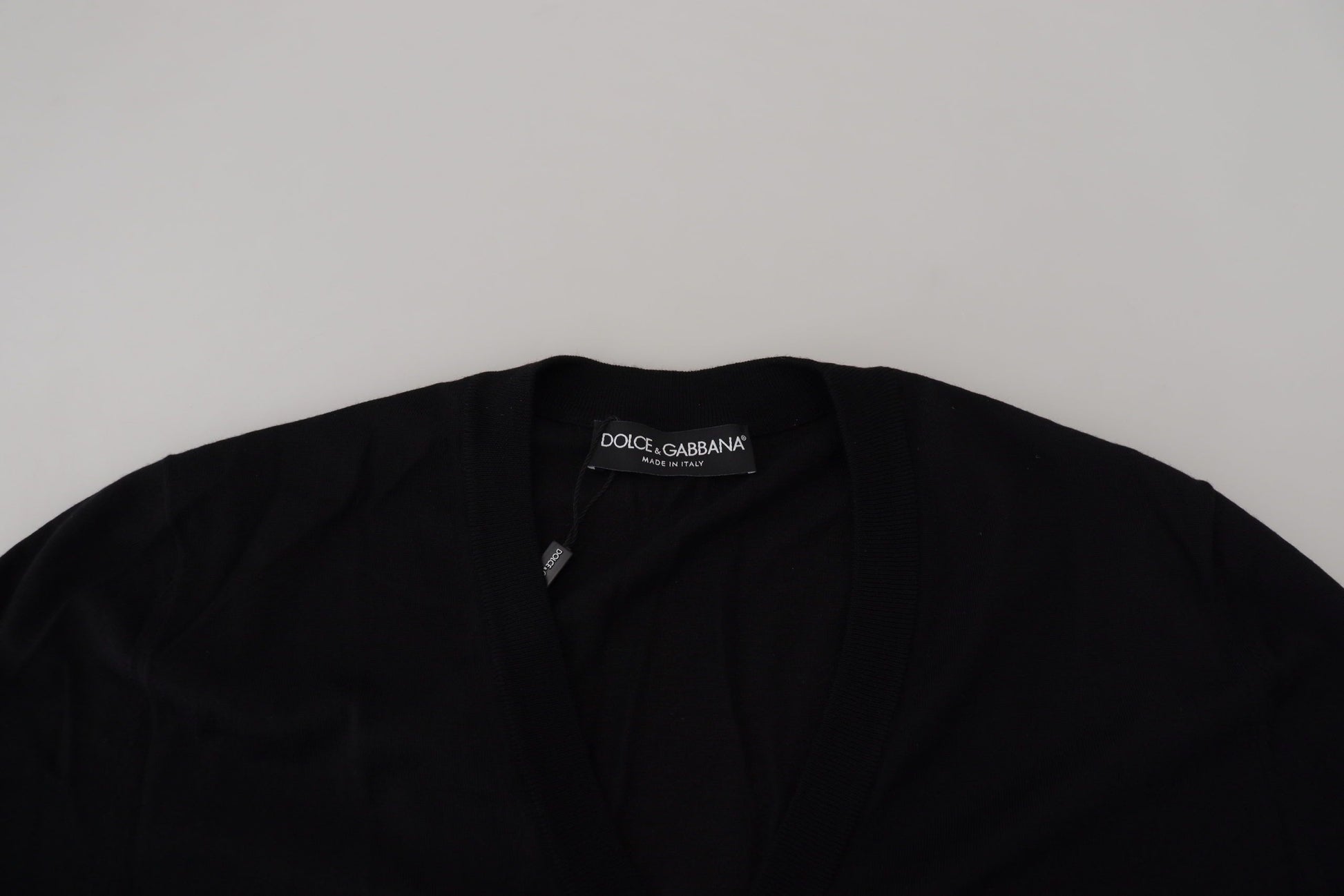 Dolce & Gabbana Elegant Wool Buttoned Black Cardigan - ACCEXO
