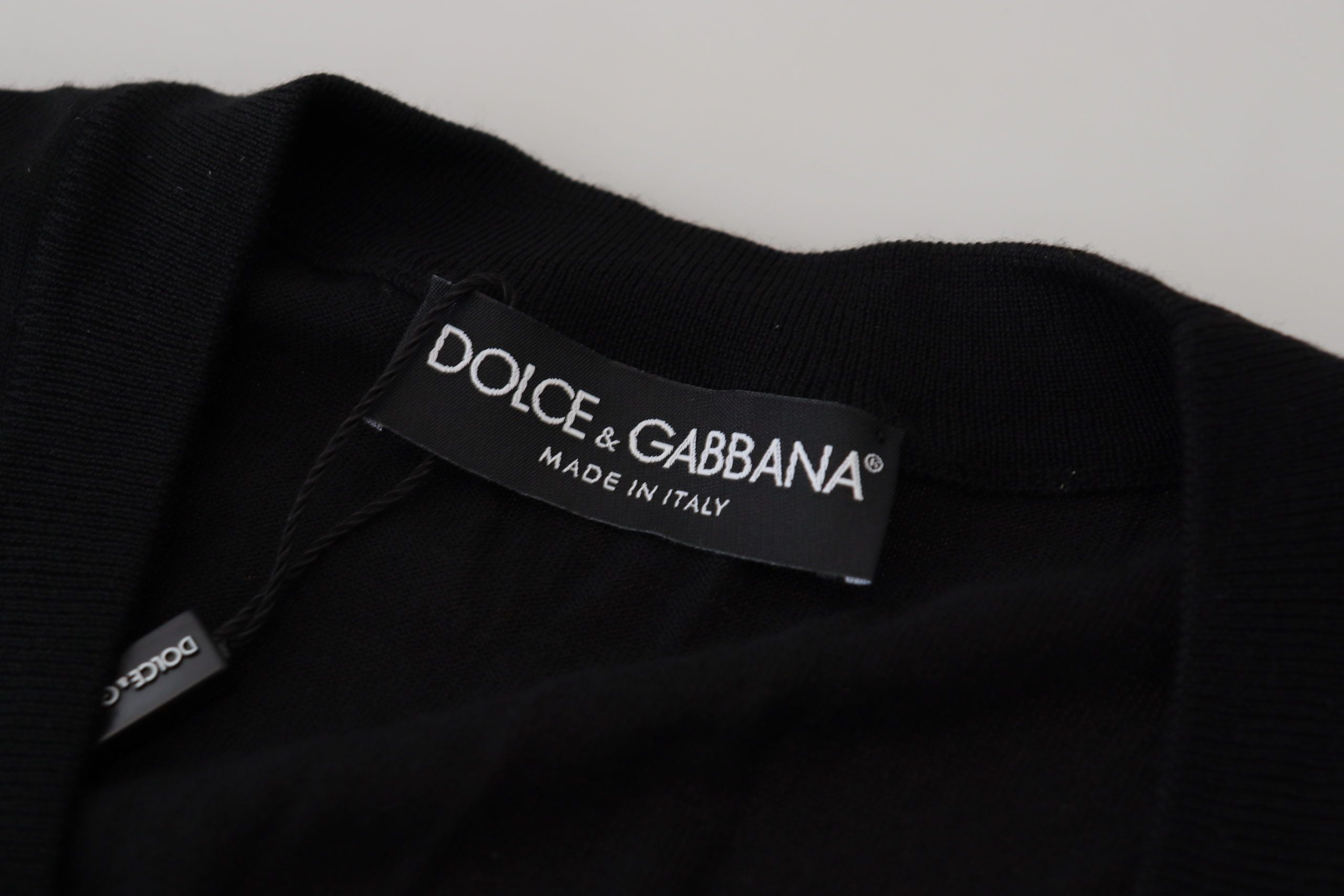 Dolce & Gabbana Elegant Wool Buttoned Black Cardigan - ACCEXO
