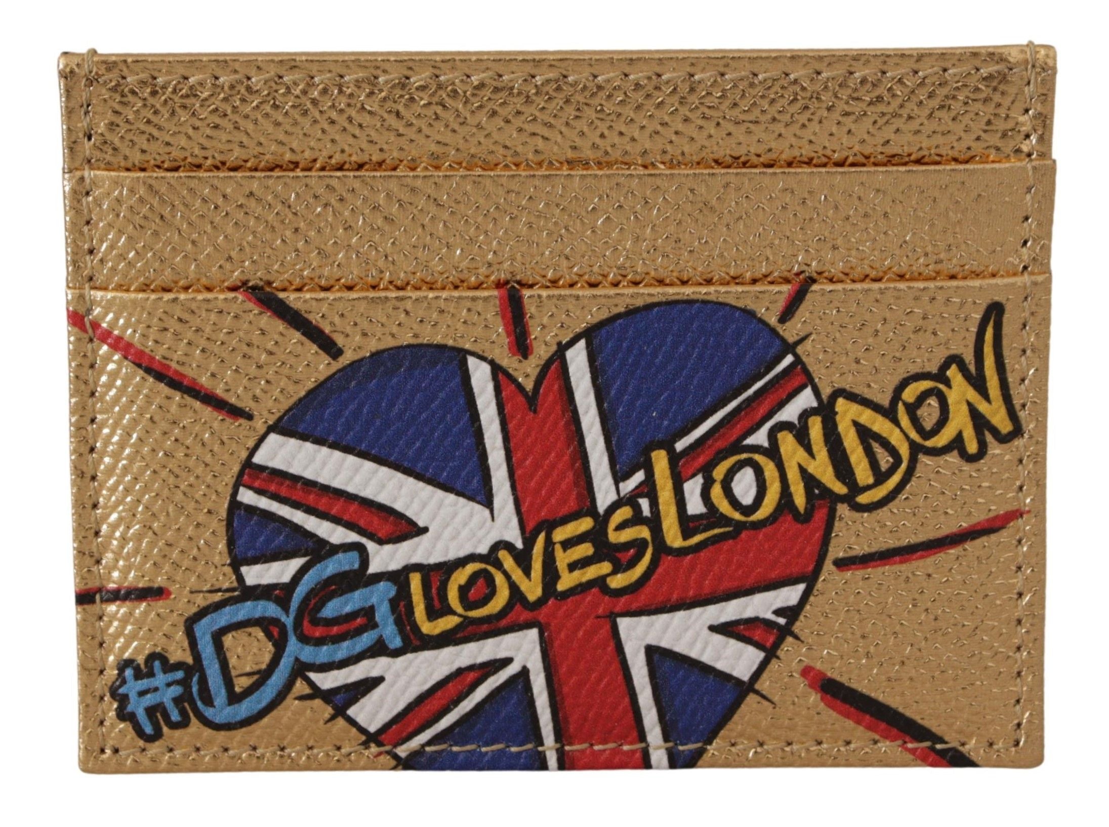 Dolce & Gabbana Elegant Gold Leather Cardholder - ACCEXO