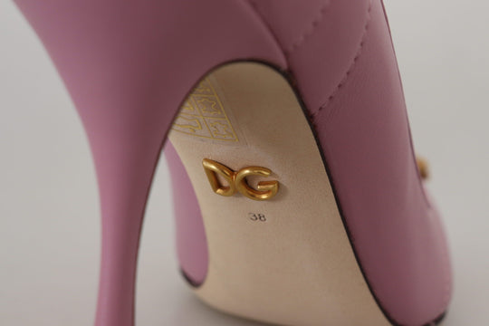 Dolce & Gabbana Devotion Leather Heels in Pink